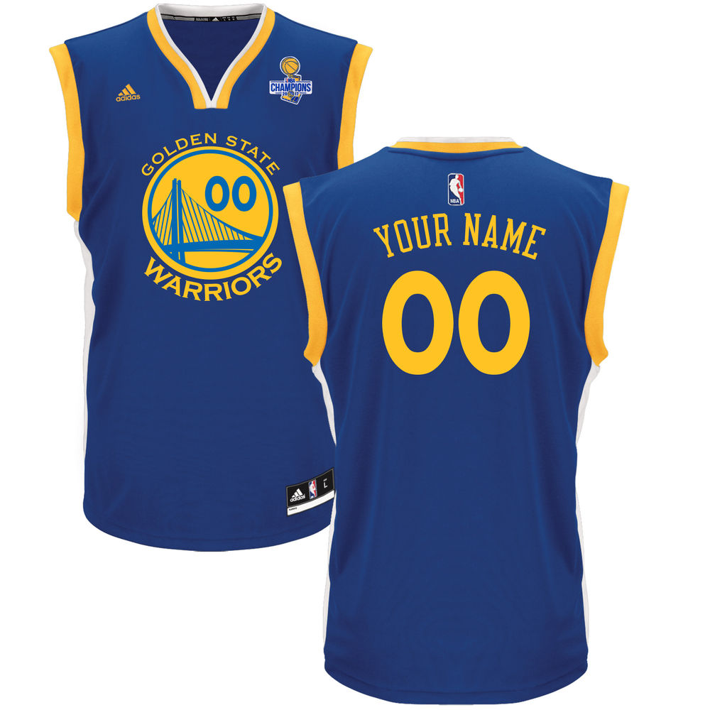 Golden State Warriors Road blue 2017 NBA The Final Games Custom Jersey