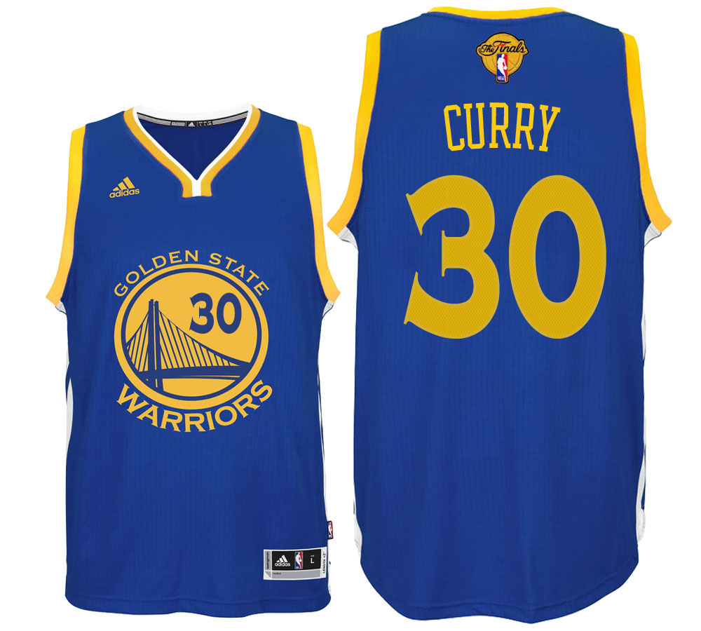 Golden State Warriors Stephen Curry Golden State Warriors #30 Road Blue 2017 NBA The Final Games Jersey