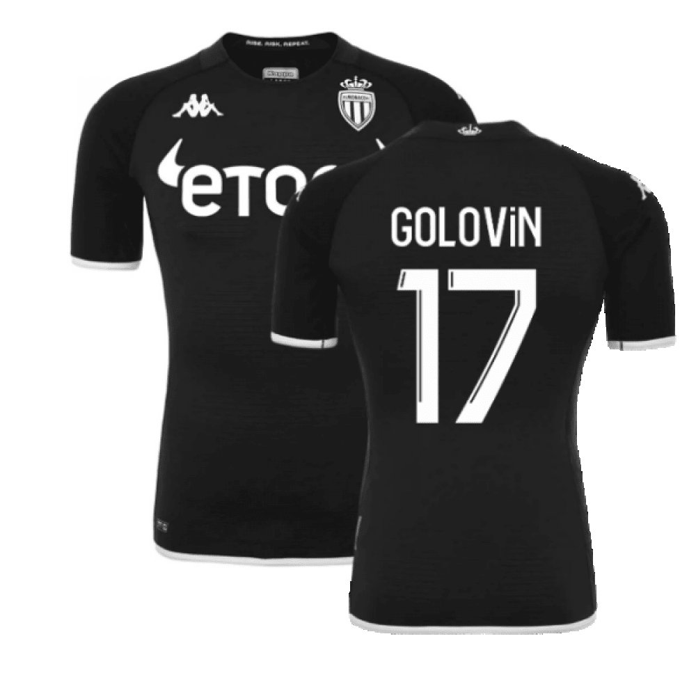 Golovin 17 AS Monaco 2022/23 Away Player Soccer Jersey – Black