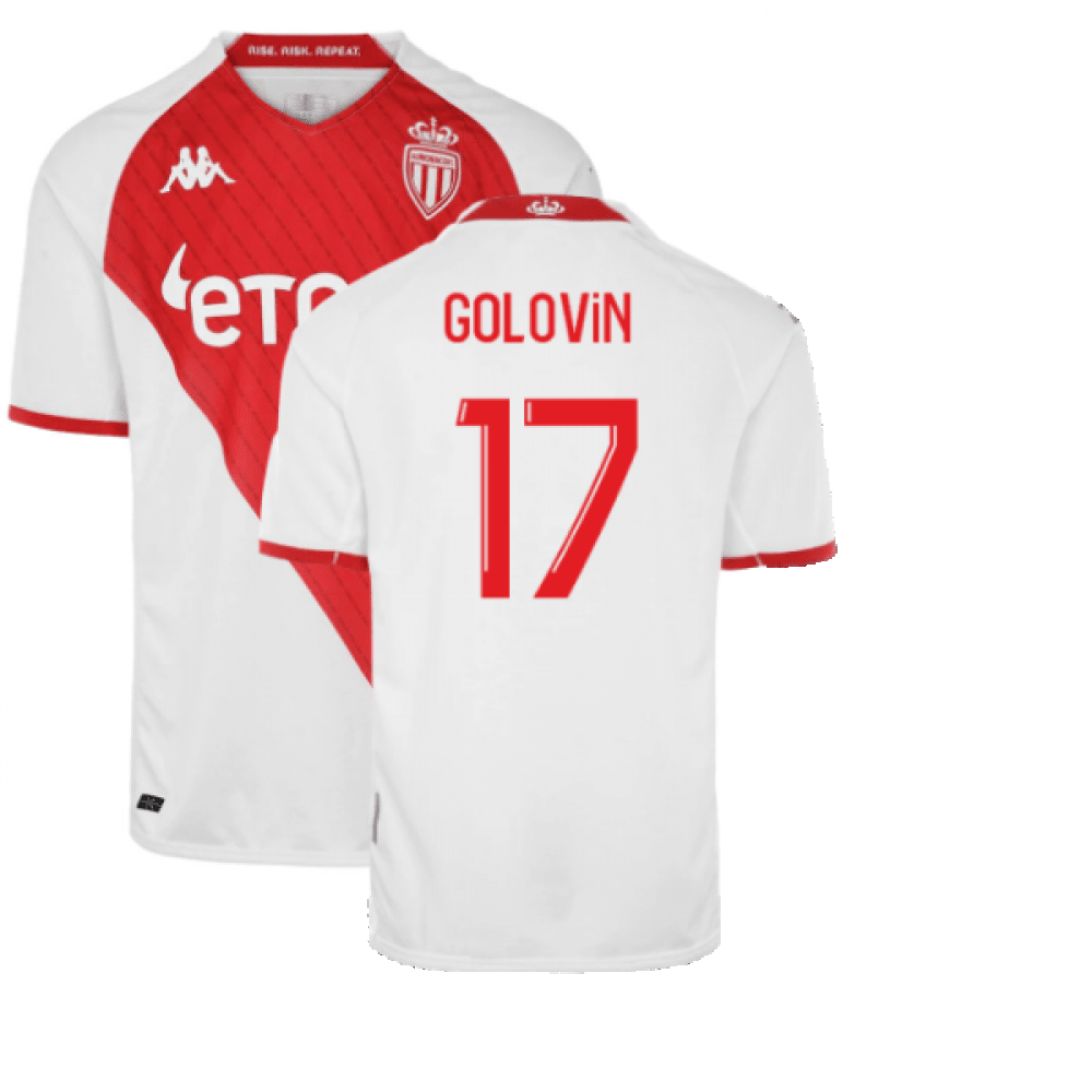 Golovin 17 AS Monaco 2022/23 Home Player Soccer Jersey – White
