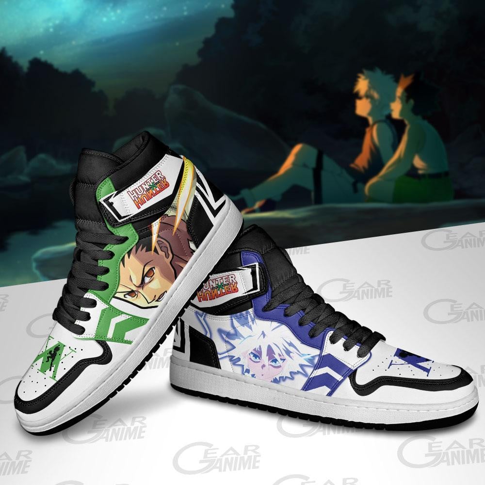 Gon and Killua JD1s Sneakers Anime Hunter X Hunter Shoes, Air Jordan Hightop