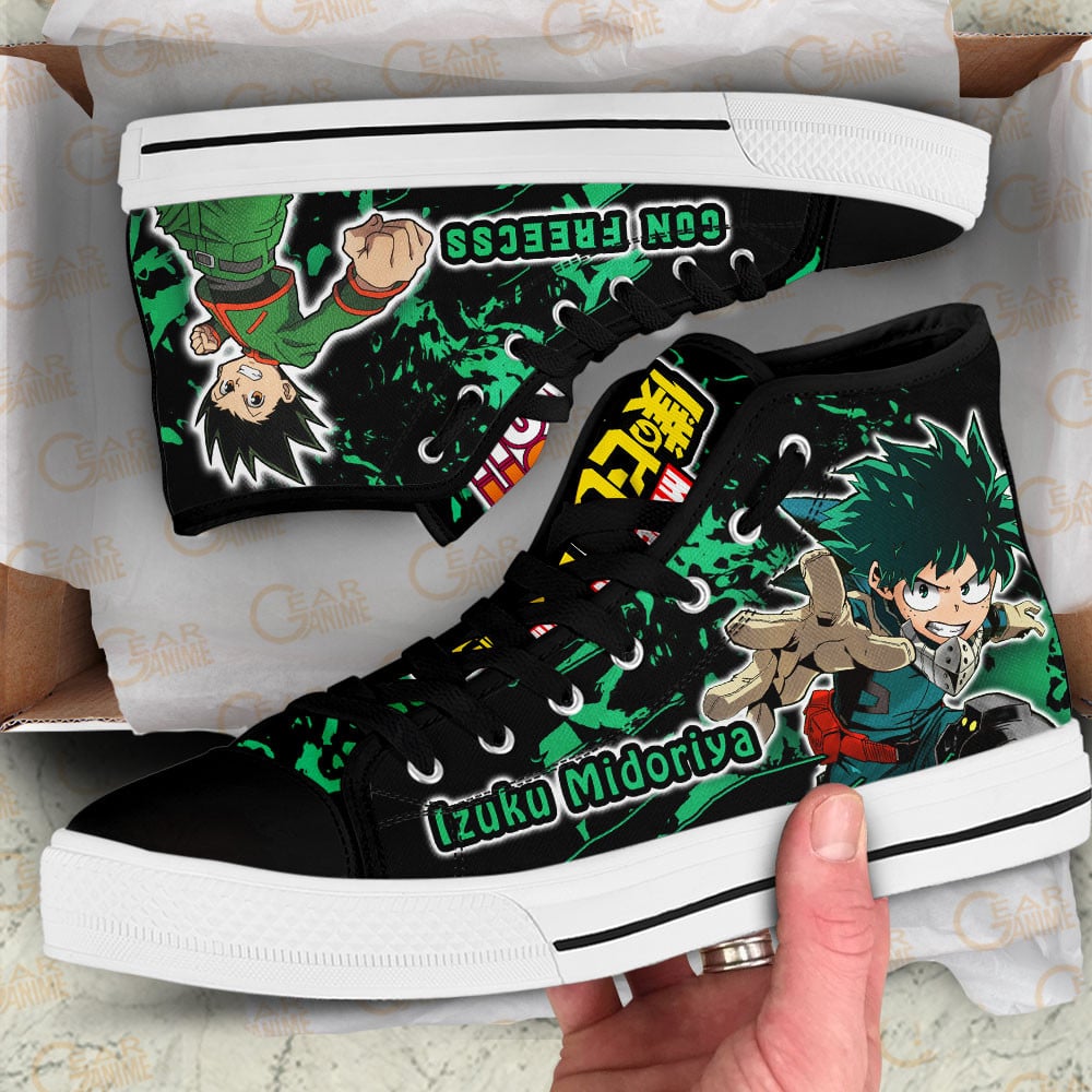 Gon Freecss and Deku High Top Shoes Anime Sneakers