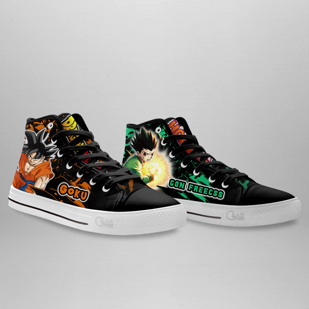 Gon Freecss and Son Goku High Top Shoes Anime Sneakers