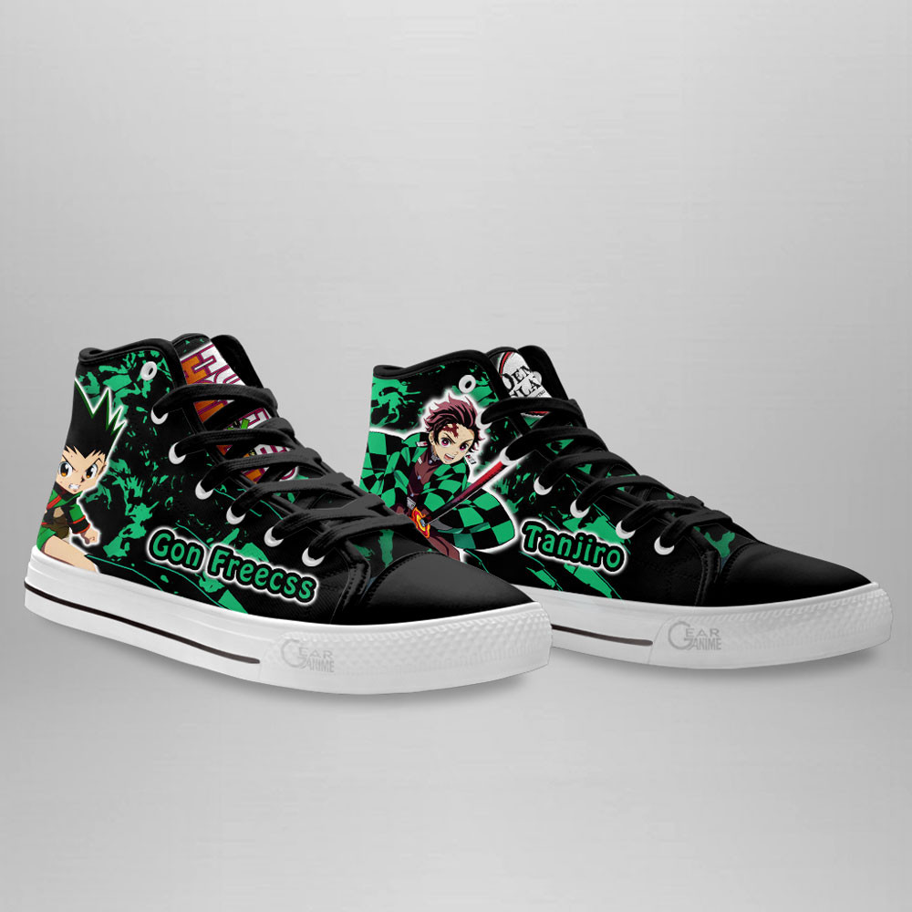 Gon Freecss and Tanjiro High Top Shoes Anime Sneakers