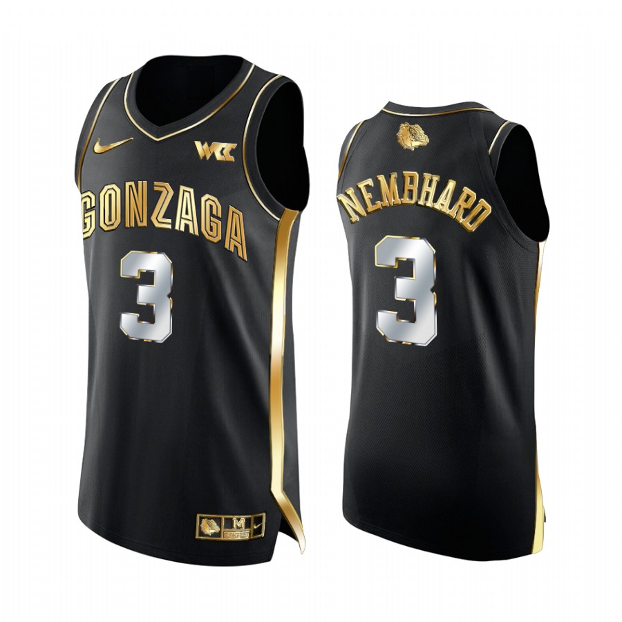 Gonzaga Bulldogs Andrew Nembhard 2021 March Madness Jersey Black Golden
