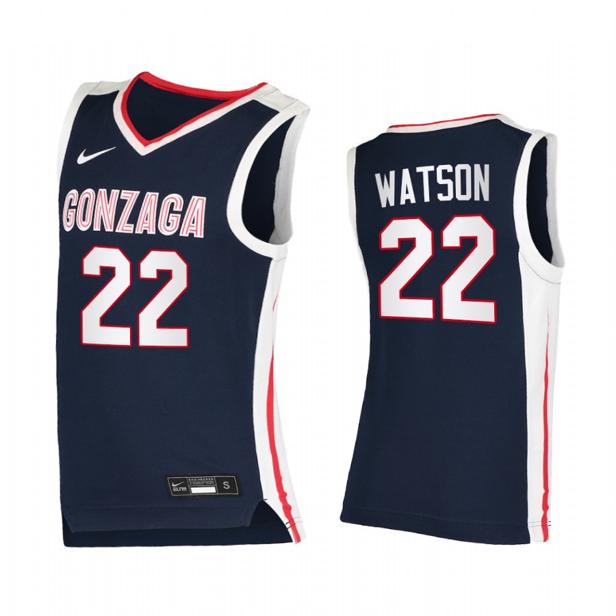 Gonzaga Bulldogs Anton Watson Navy Elite 2020-21 College Jersey