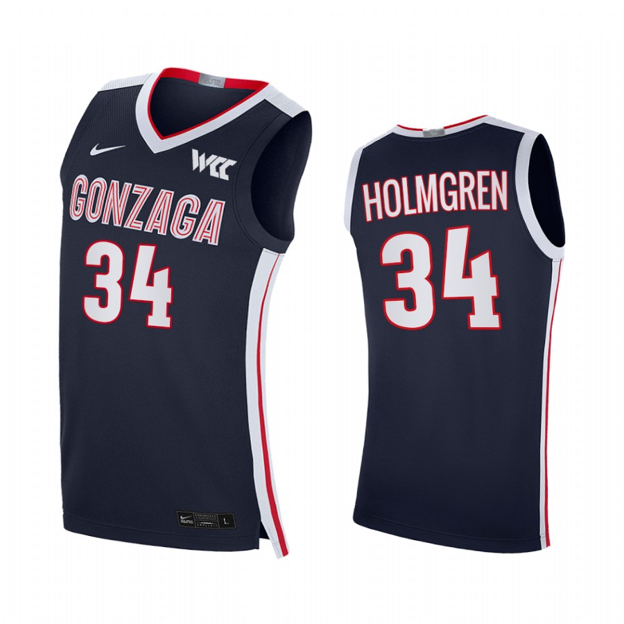 Gonzaga Bulldogs Chet Holmgren Jersey 2021-22 College Navy Elite Uniform
