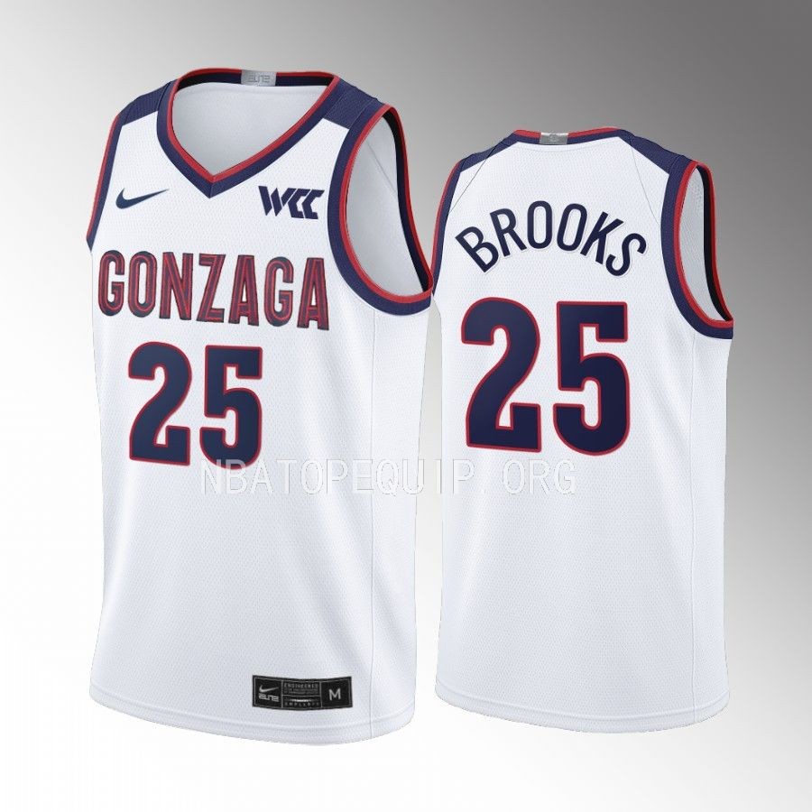 Gonzaga Bulldogs Colby Brooks Jersey 2022-23 College White Uniform