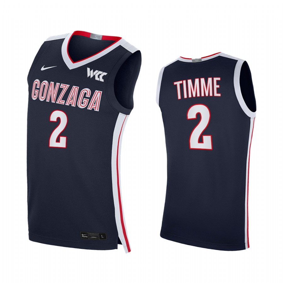 Gonzaga Bulldogs Drew Timme Jersey 2021-22 College Navy Elite Uniform