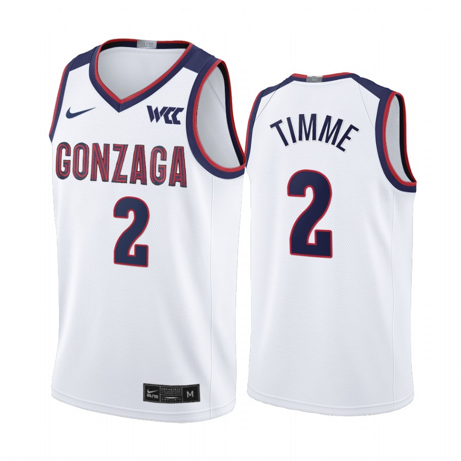 Gonzaga Bulldogs Drew Timme Jersey 2021-22 College White Limited Uniform