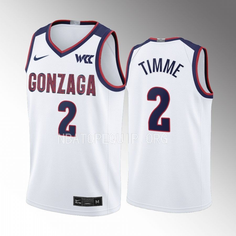 Gonzaga Bulldogs Drew Timme Jersey 2022-23 College White Uniform