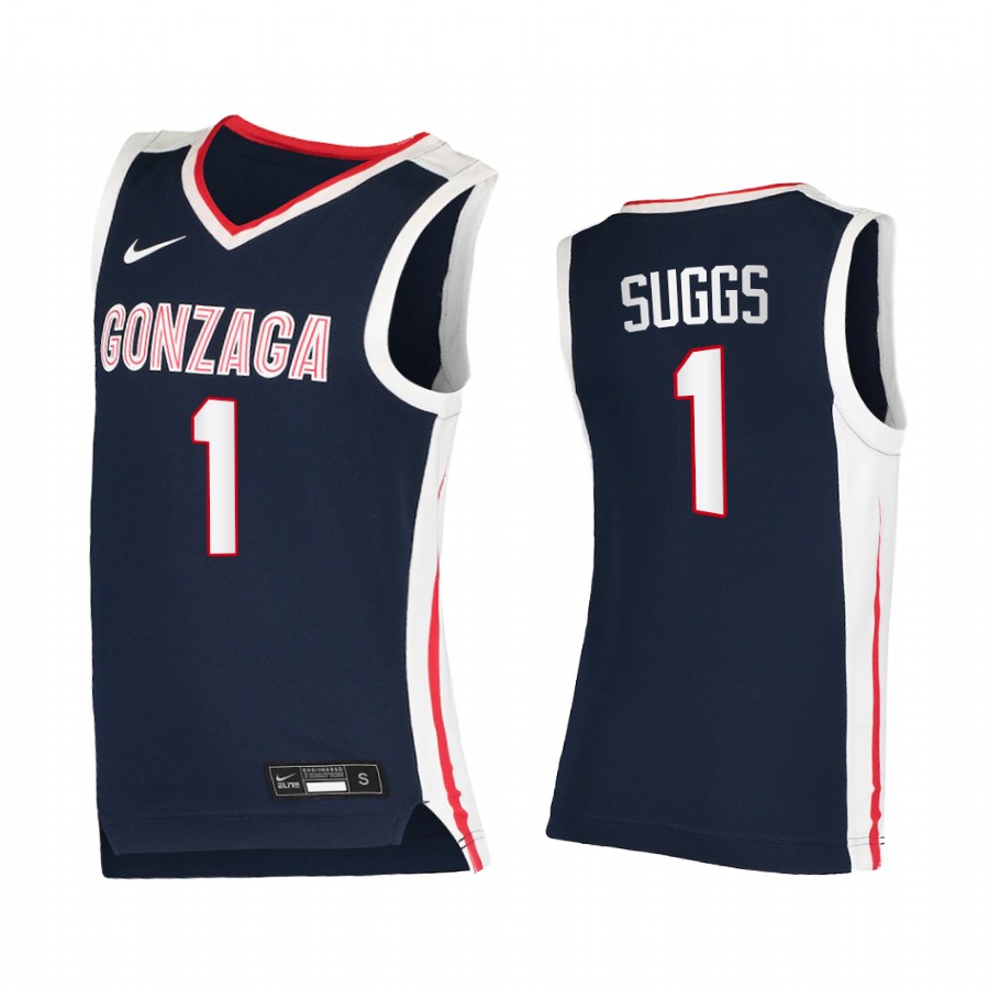 Gonzaga Bulldogs Jalen Suggs Navy Elite 2020-21 College Jersey