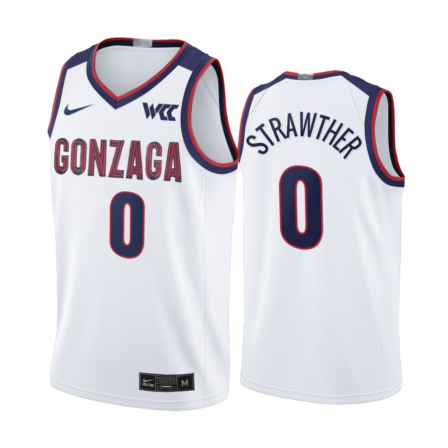 Gonzaga Bulldogs Julian Strawther Jersey 2021-22 College White Limited Uniform