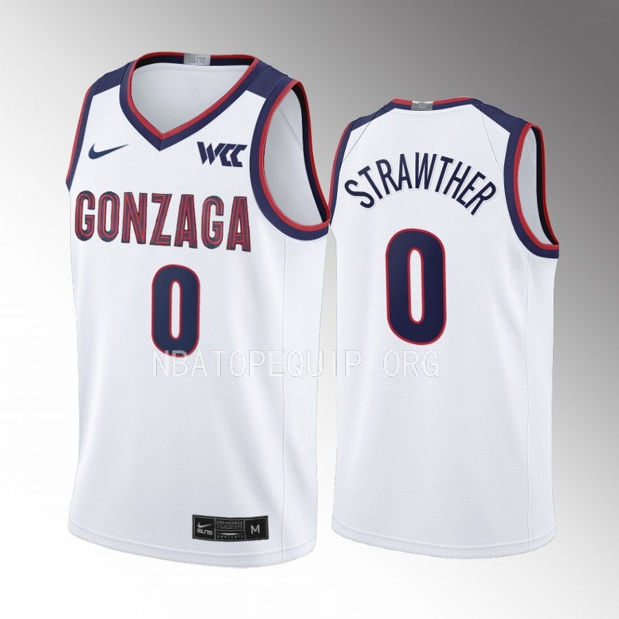 Gonzaga Bulldogs Julian Strawther Jersey 2022-23 College White Uniform