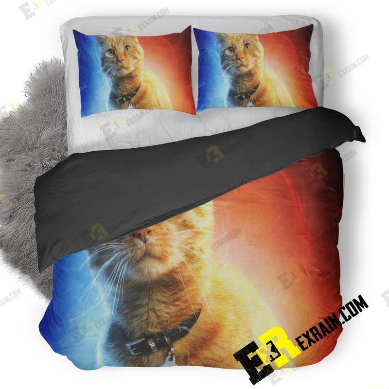 Goose The Cat In Captain Marvel P8 3D Customized Duvet Cover Bedding Set