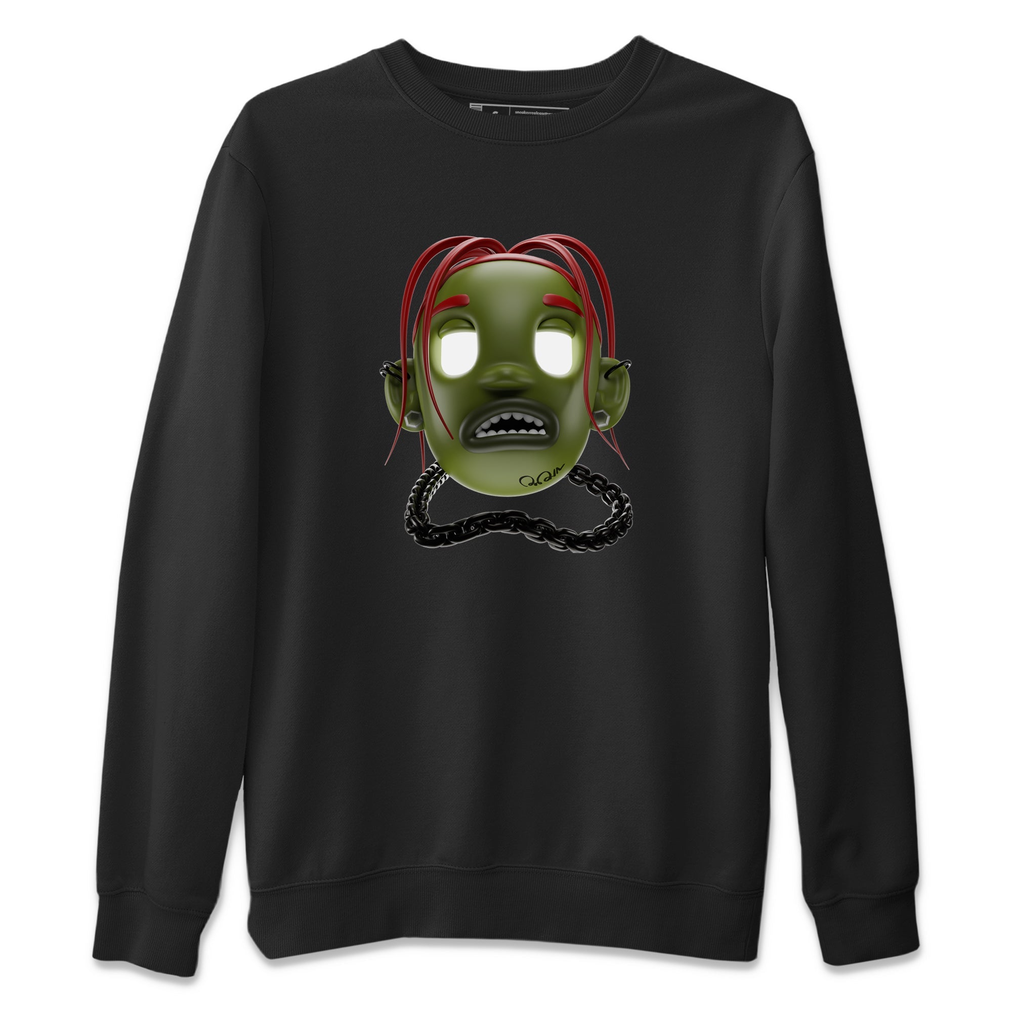 Goosebumps Boy Unisex Sweater – Air Jordan 1 Travis Scott Olive, Sneakers Matching Sweater