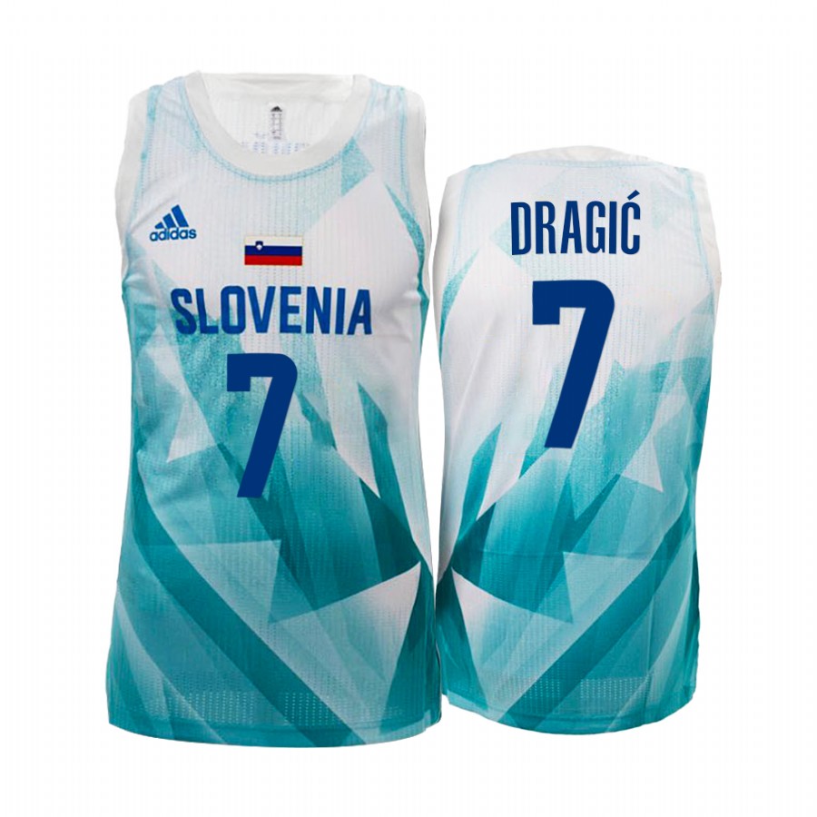 Goran Dragic Slovenia #7 White Olympic the Dragon Jersey