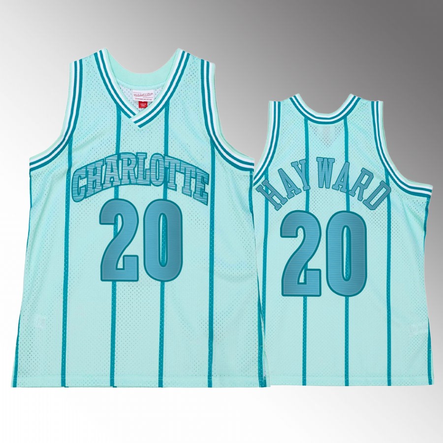 Gordon Hayward #20 Charlotte Hornets Space Knit Teal Hardwood Classics Jersey