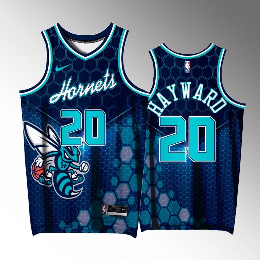 Gordon Hayward Charlotte Hornets Blue #20 Jersey Buzz City Special Edition