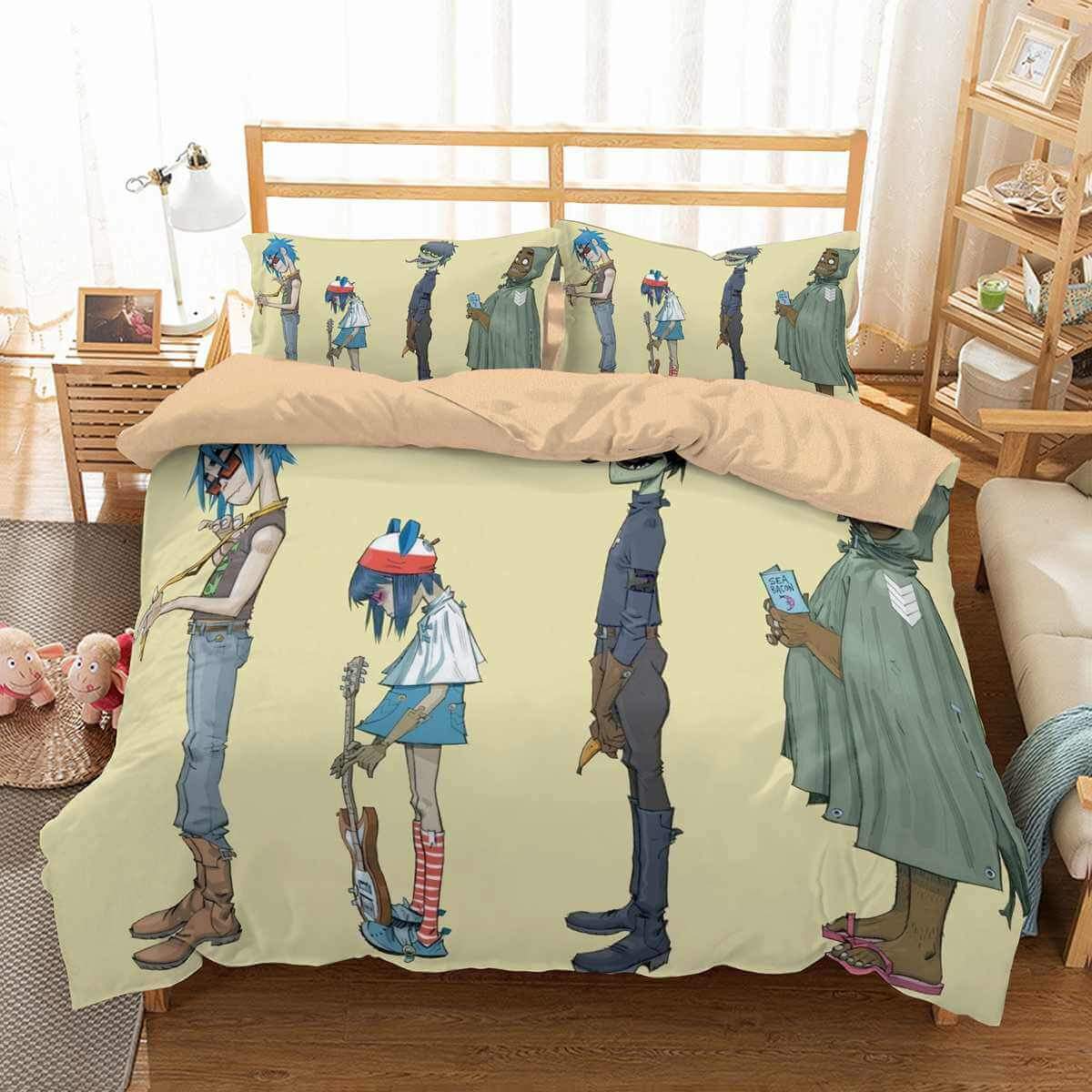 Gorillaz 3D Customized Duvet Cover Bedding Set