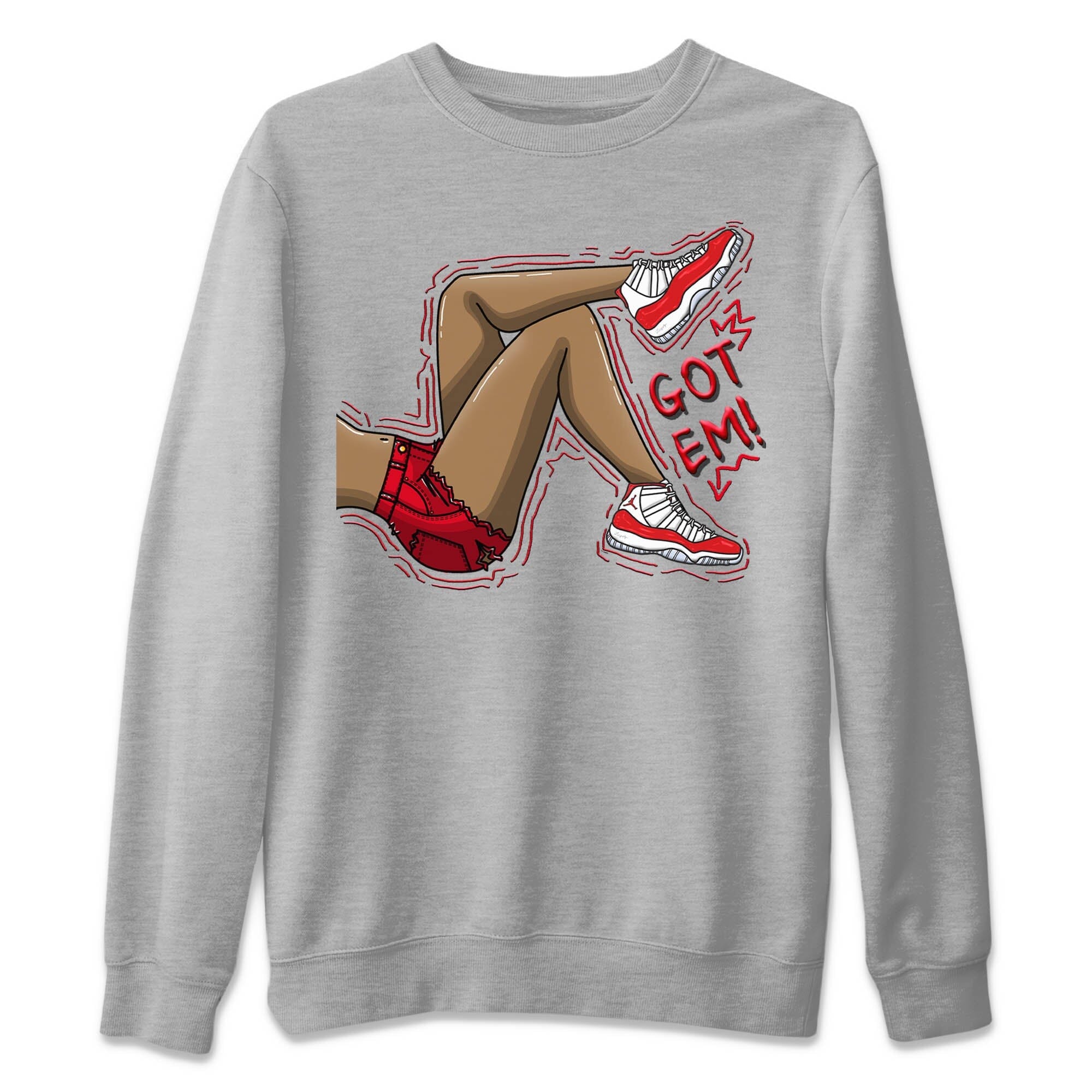Got Em Legs Unisex Sweater – Air Jordan 11 Cherry, Sneakers Matching Sweater