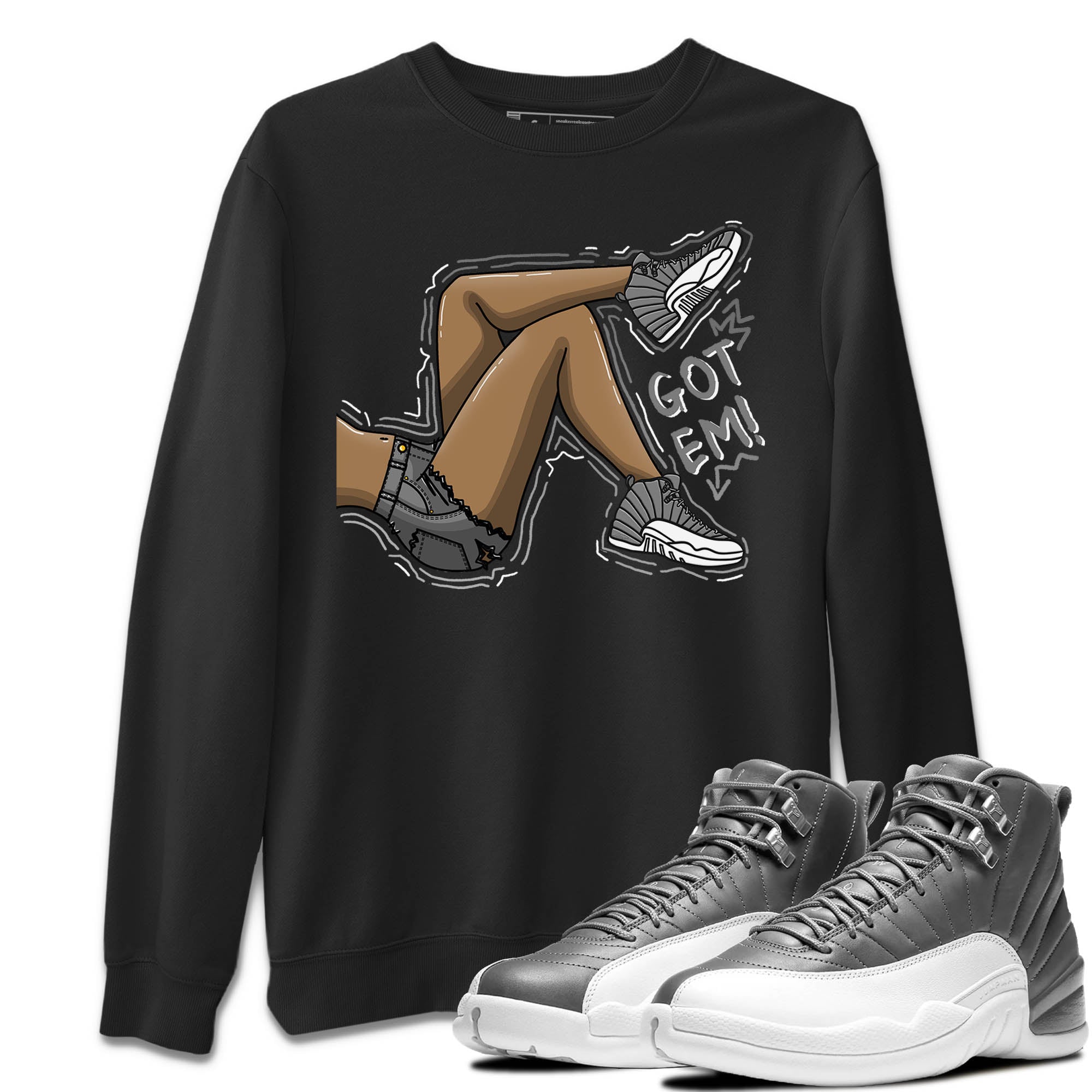 Got Em Legs Unisex Sweater – Air Jordan 12 Stealth, Sneakers Matching Sweater