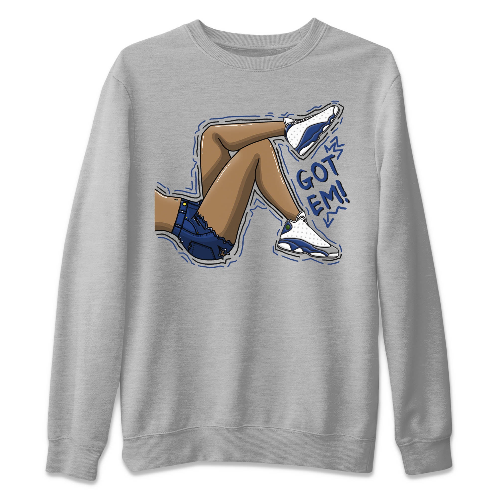Got Em Legs Unisex Sweater – Air Jordan 13 French Blue, Sneakers Matching Sweater