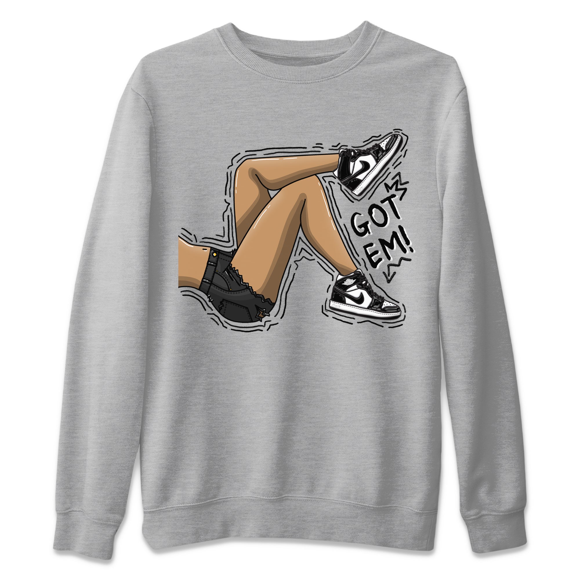 Got Em Legs Unisex Sweater – Air Jordan 1 Black White, Sneakers Matching Sweater
