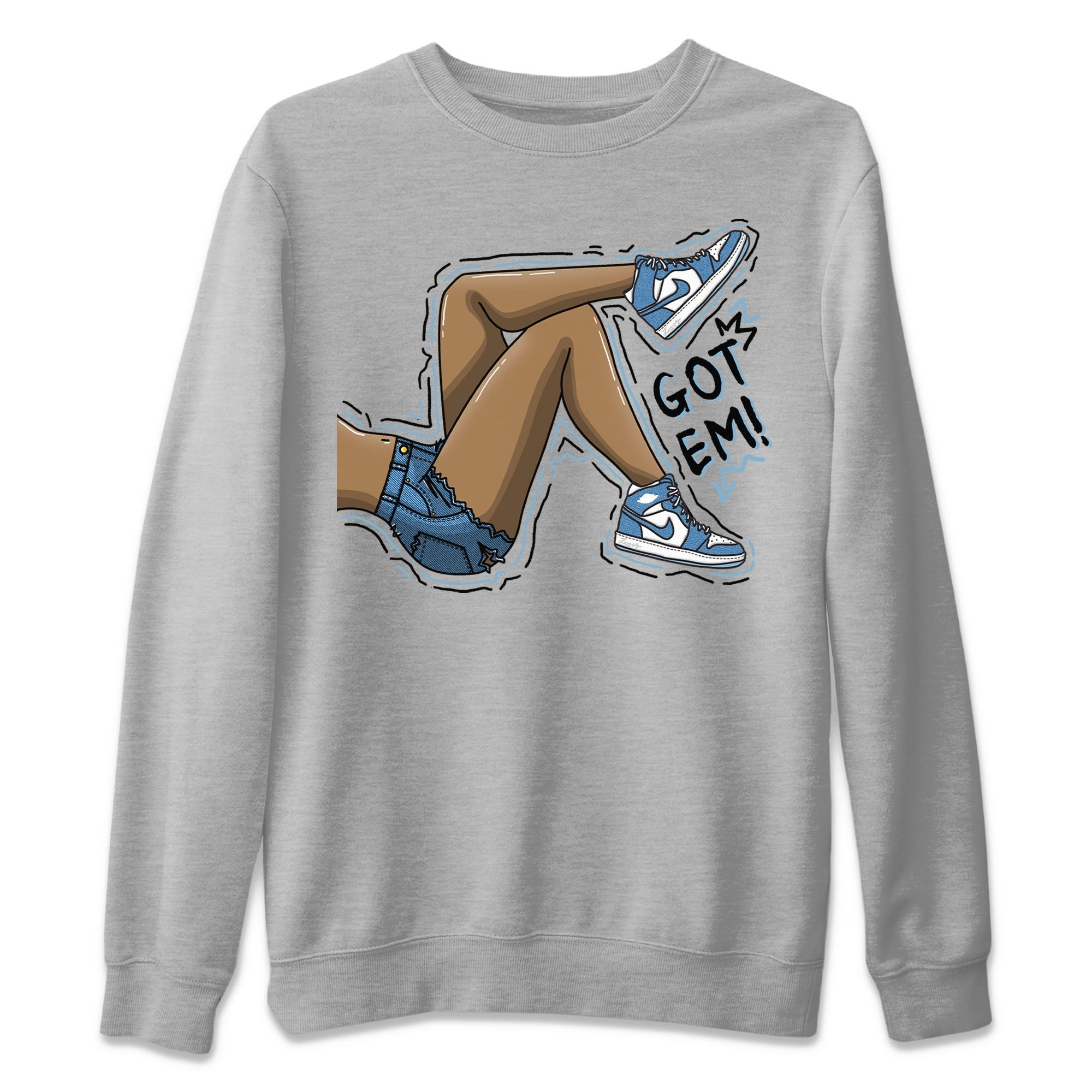 Got Em Legs Unisex Sweater – Air Jordan 1 Denim, Sneakers Matching Sweater