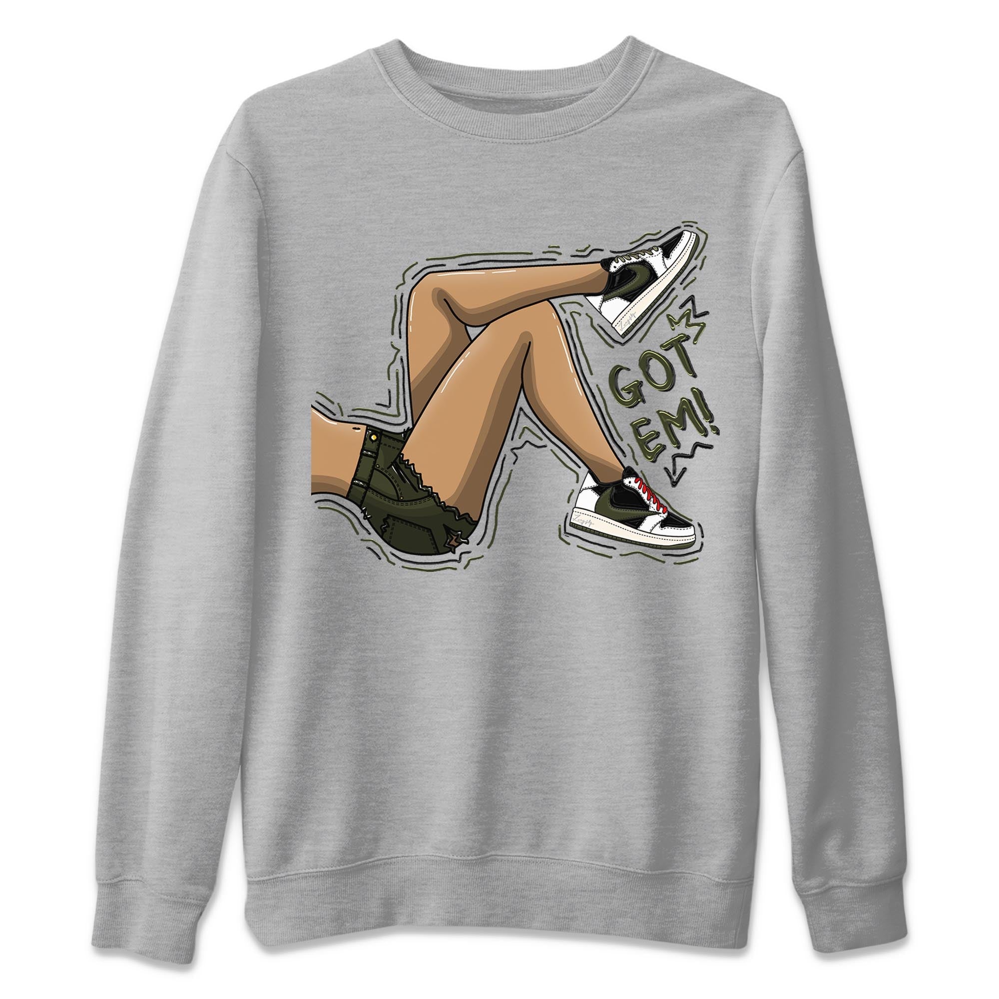 Got Em Legs Unisex Sweater – Air Jordan 1 Travis Scott Olive, Sneakers Matching Sweater