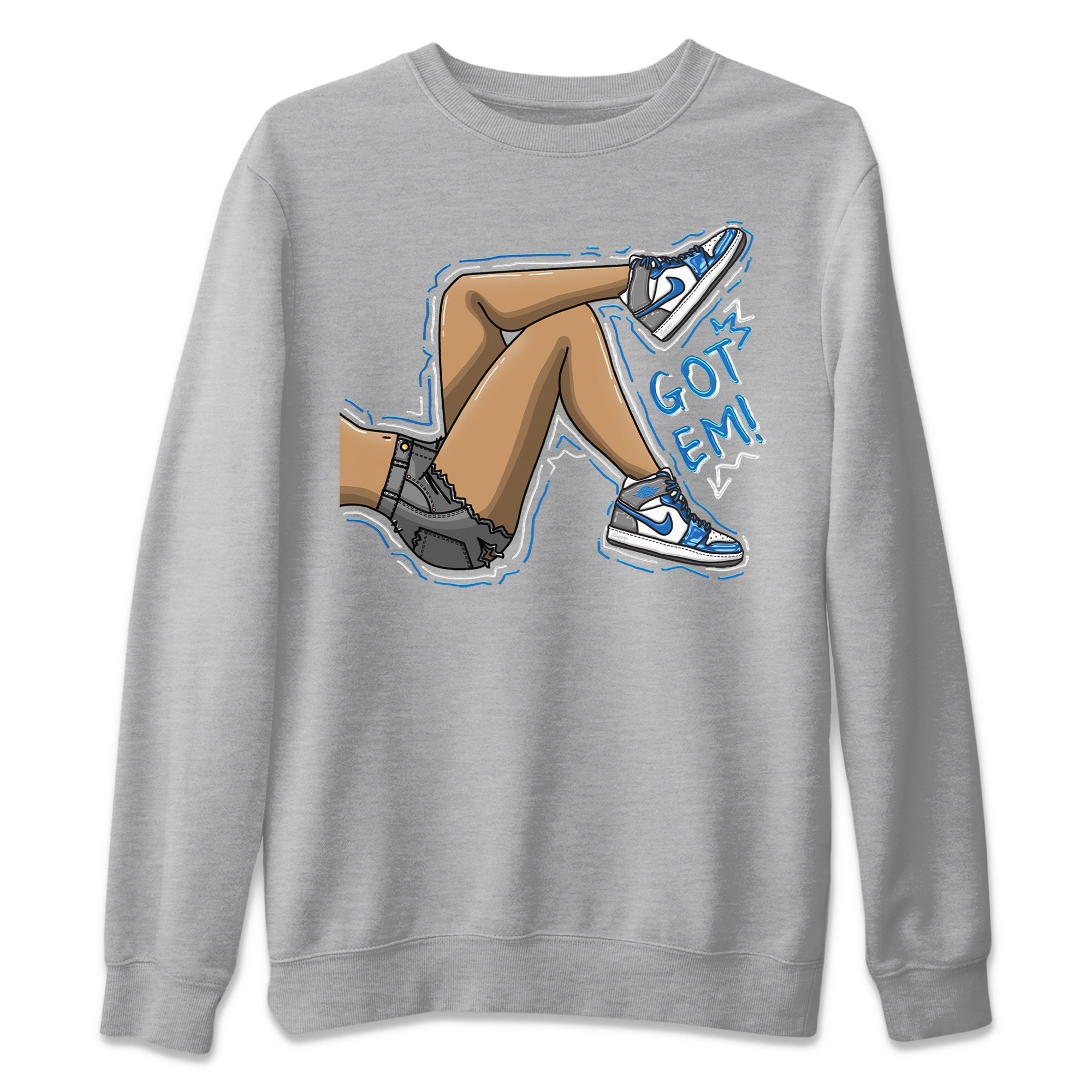 Got Em Legs Unisex Sweater – Air Jordan 1 True Blue, Sneakers Matching Sweater