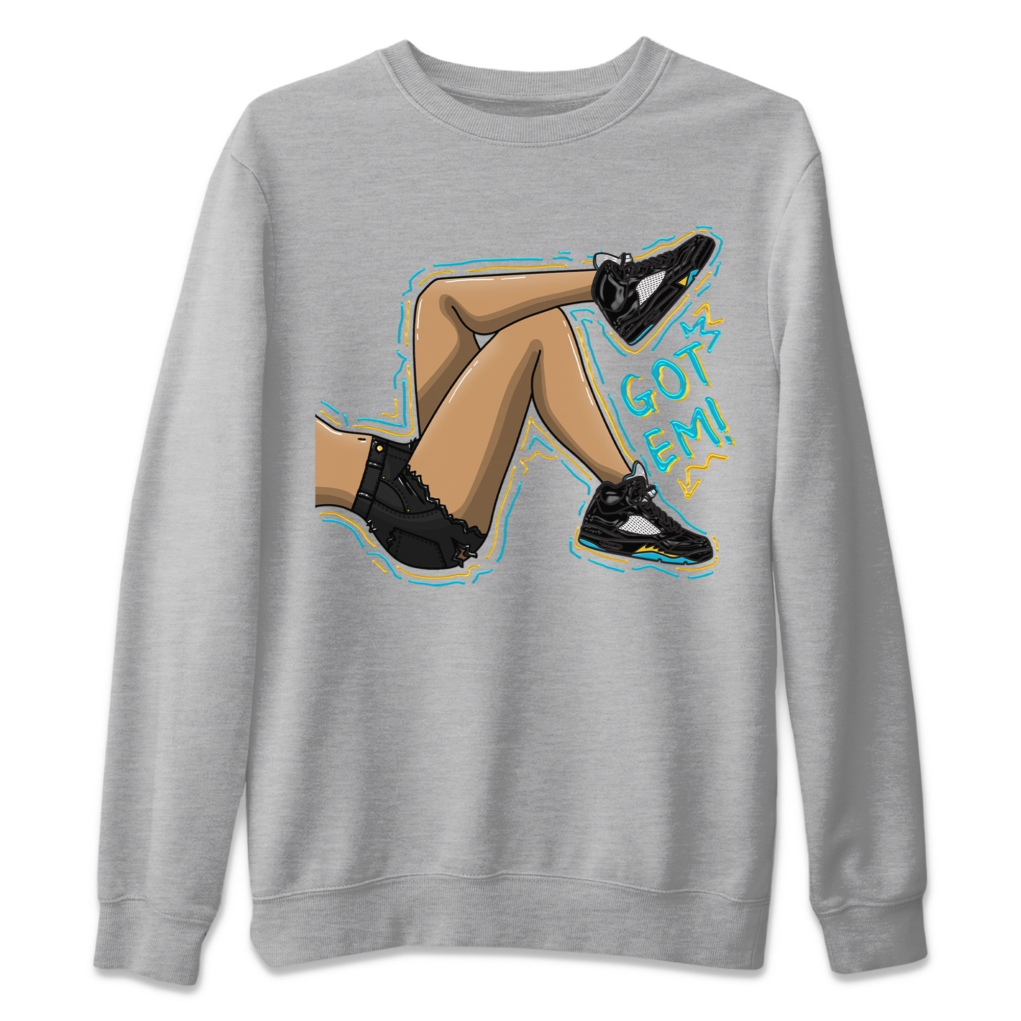 Got Em Legs Unisex Sweater – Air Jordan 5 Aqua, Sneakers Matching Sweater