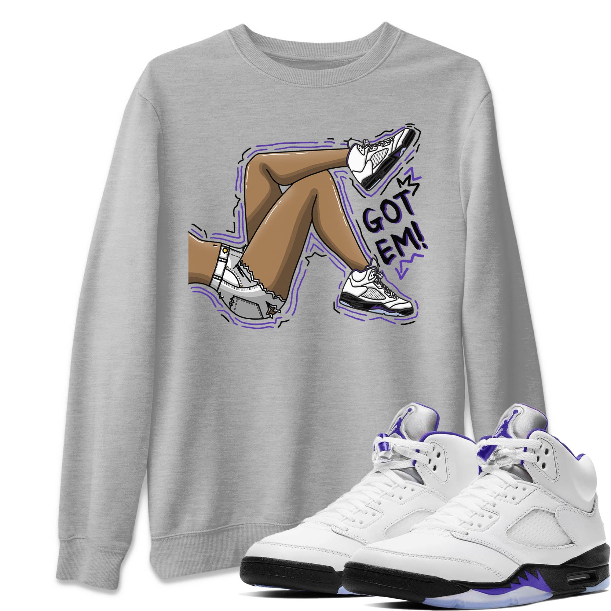Got Em Legs Unisex Sweater – Air Jordan 5 Concord, Sneakers Matching Sweater