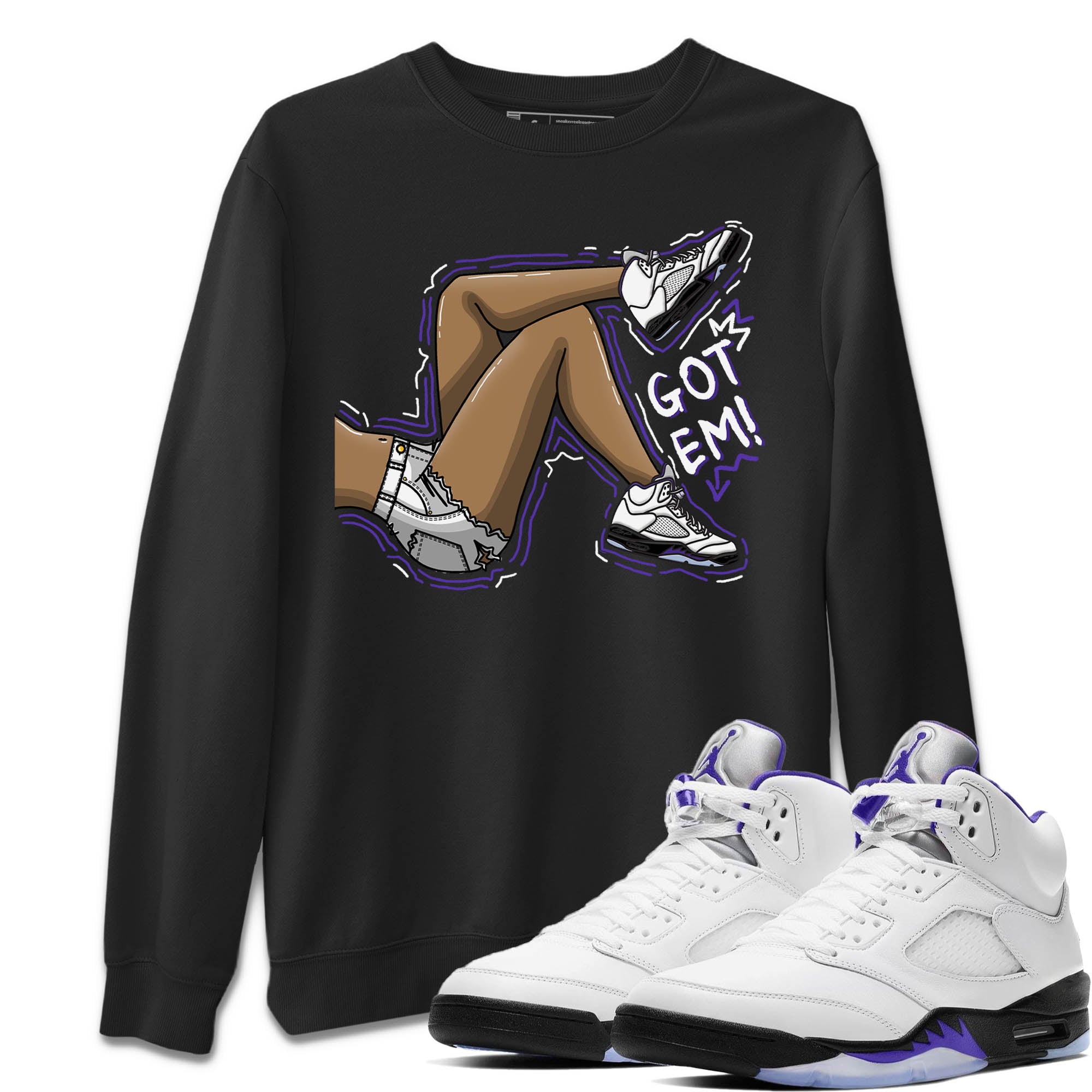 Got Em Legs Unisex Sweater – Air Jordan 5 Concord, Sneakers Matching Sweater