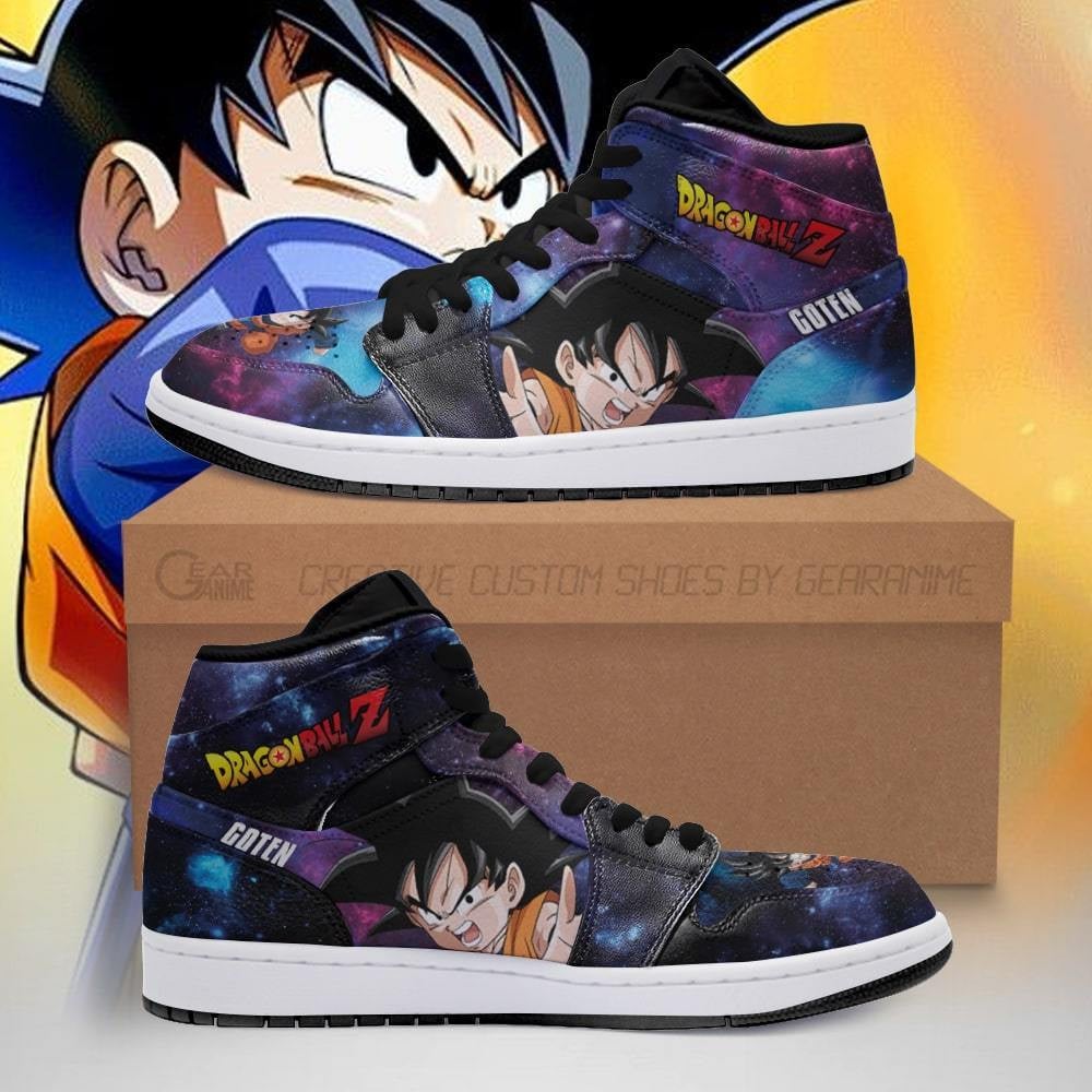 Goten JD1s Sneakers Galaxy Anime Dragon Ball Shoes, Air Jordan Hightop