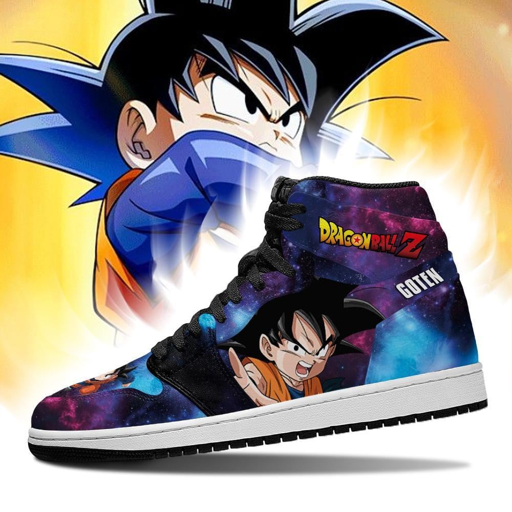 Goten JD1s Sneakers Galaxy Anime Dragon Ball Shoes, Air Jordan Hightop