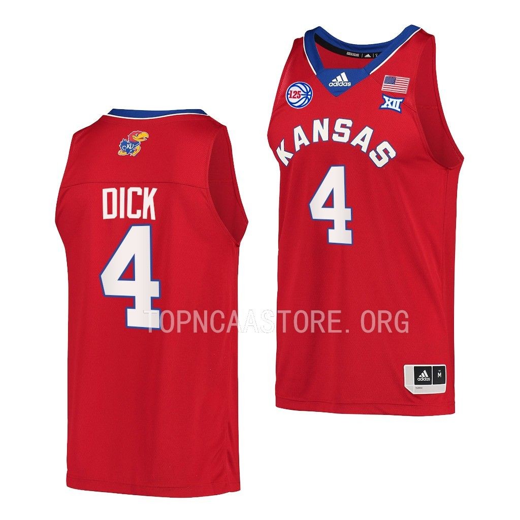 Gradey Dick Kansas Jayhawks #4 Red Reverse Retro Jersey 2023 Senior Night