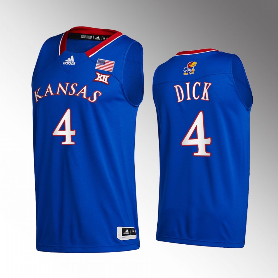 Gradey Dick Kansas Jayhawks Blue Jersey College
