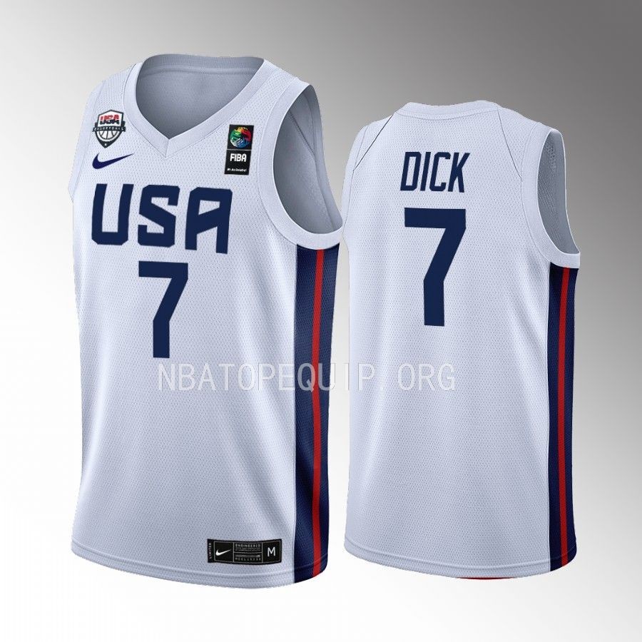 Gradey Dick USA FIBA World Cup White Jersey Home #7
