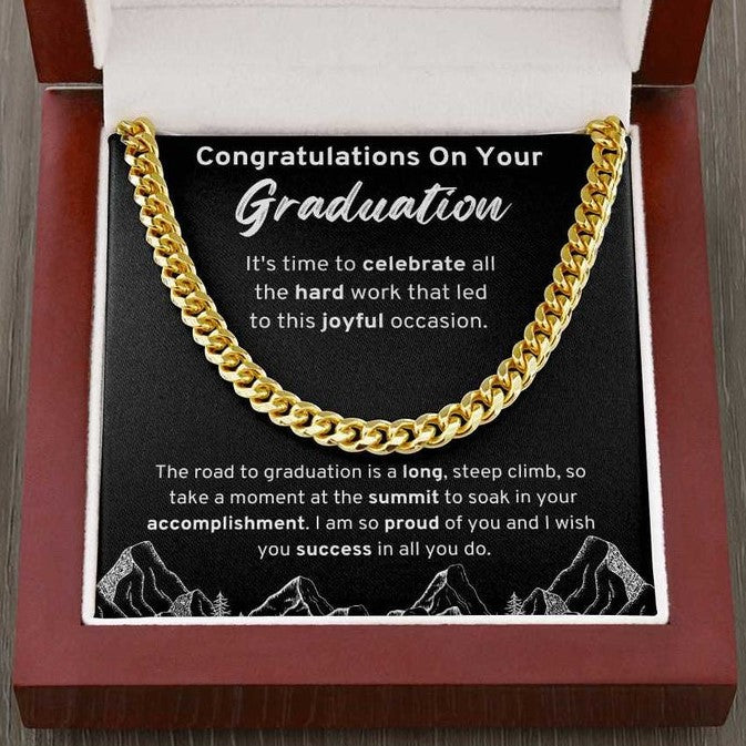 Graduation Gift – It’s time to celebrate all the hard work that led to this joyful occasion – College, High School, Senior, Master Graduation Gift – Class of 2022 Cuban Link Chain –