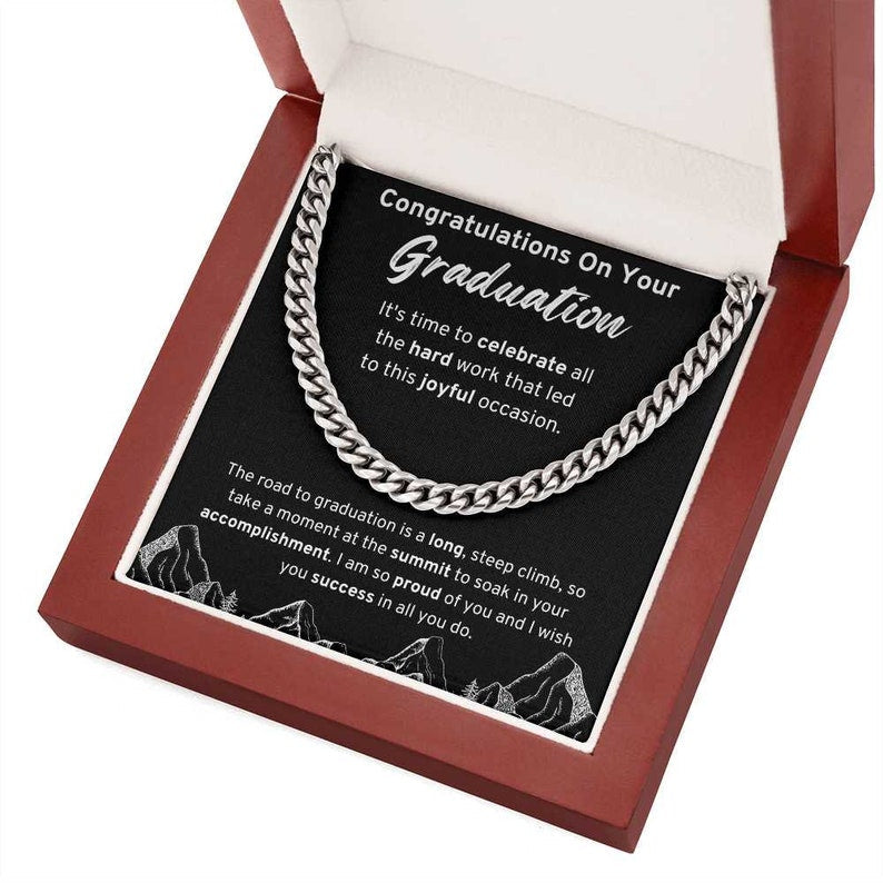 Graduation Gift – It’s time to celebrate all the hard work that led to this joyful occasion – College, High School, Senior, Master Graduation Gift – Class of 2022 Cuban Link Chain –