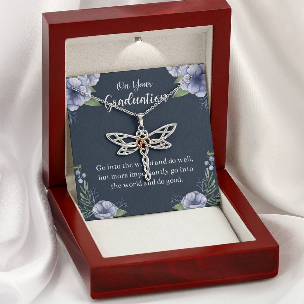 Graduation Gifts, Go Into The World, Dragonfly Necklace For Women, College Preschool High School Graduation Present