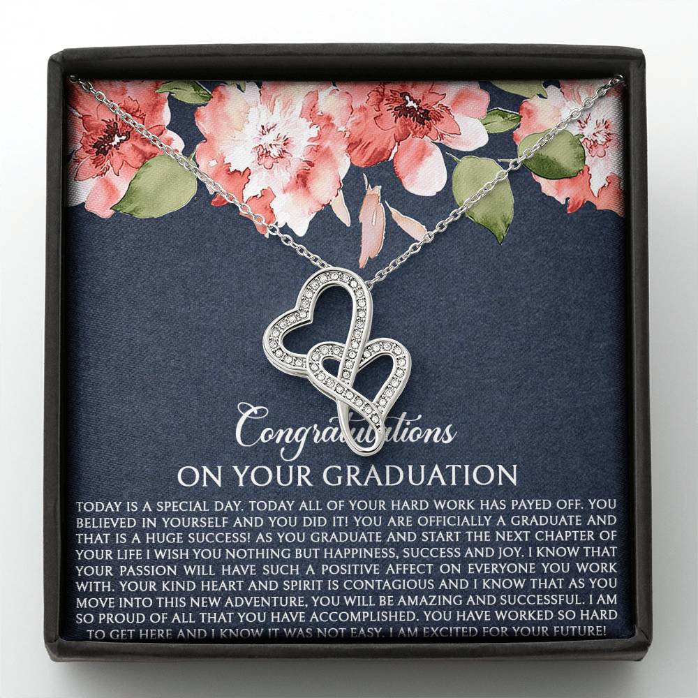 Graduation Gifts, Special Day, Double Heart Necklace For Women, College Preschool High School Graduation Present