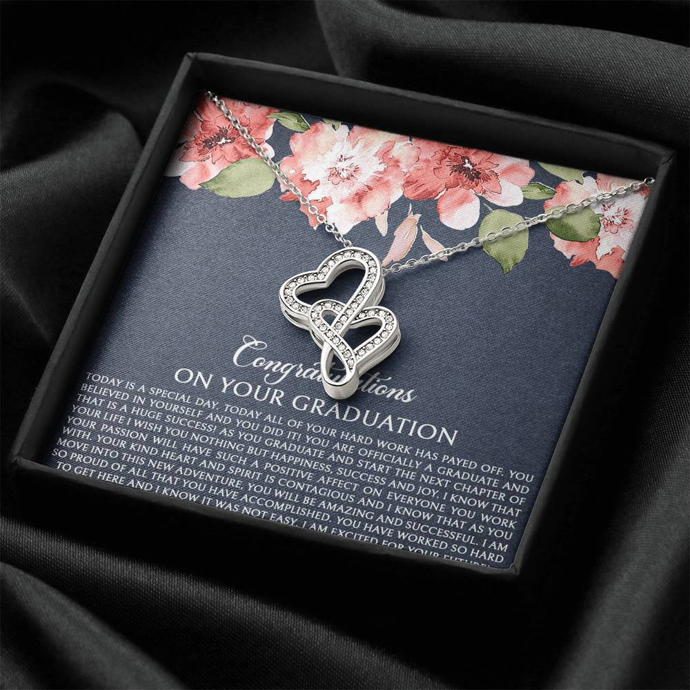 Graduation Gifts, Special Day, Double Heart Necklace For Women, College Preschool High School Graduation Present