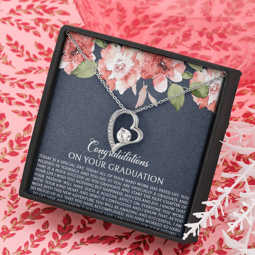 Graduation Gifts, Special Day, Forever Love Heart Necklace For Women, College Preschool High School Graduation Present