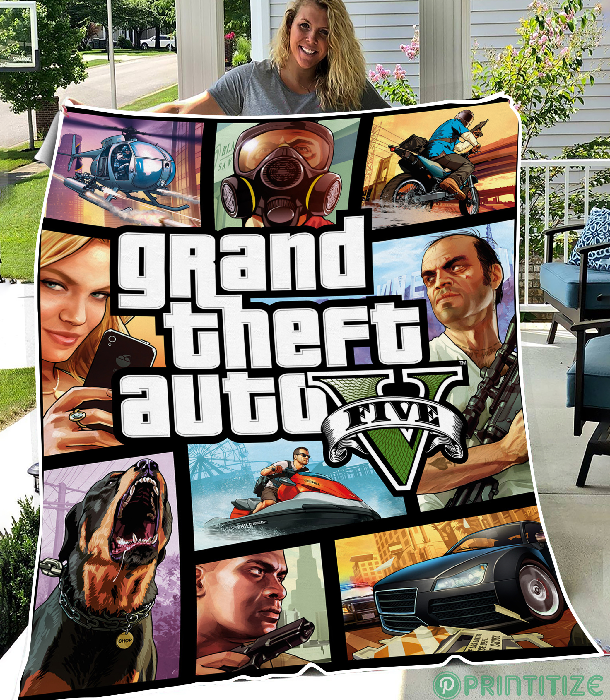 Grand Theft Auto V Cover Fleece Blanket