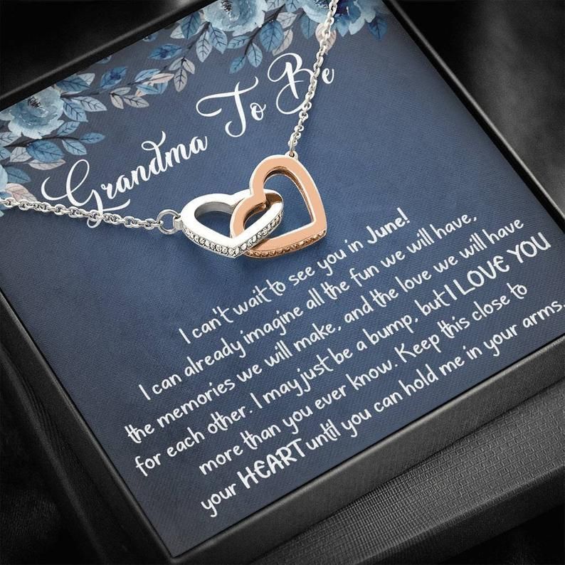 Grandma to be Interlocking Heart Necklace Grandma To Be Gift,  Mother’s Day for Future Grandma Necklace Expecting Grandma Gift, Pregnancy