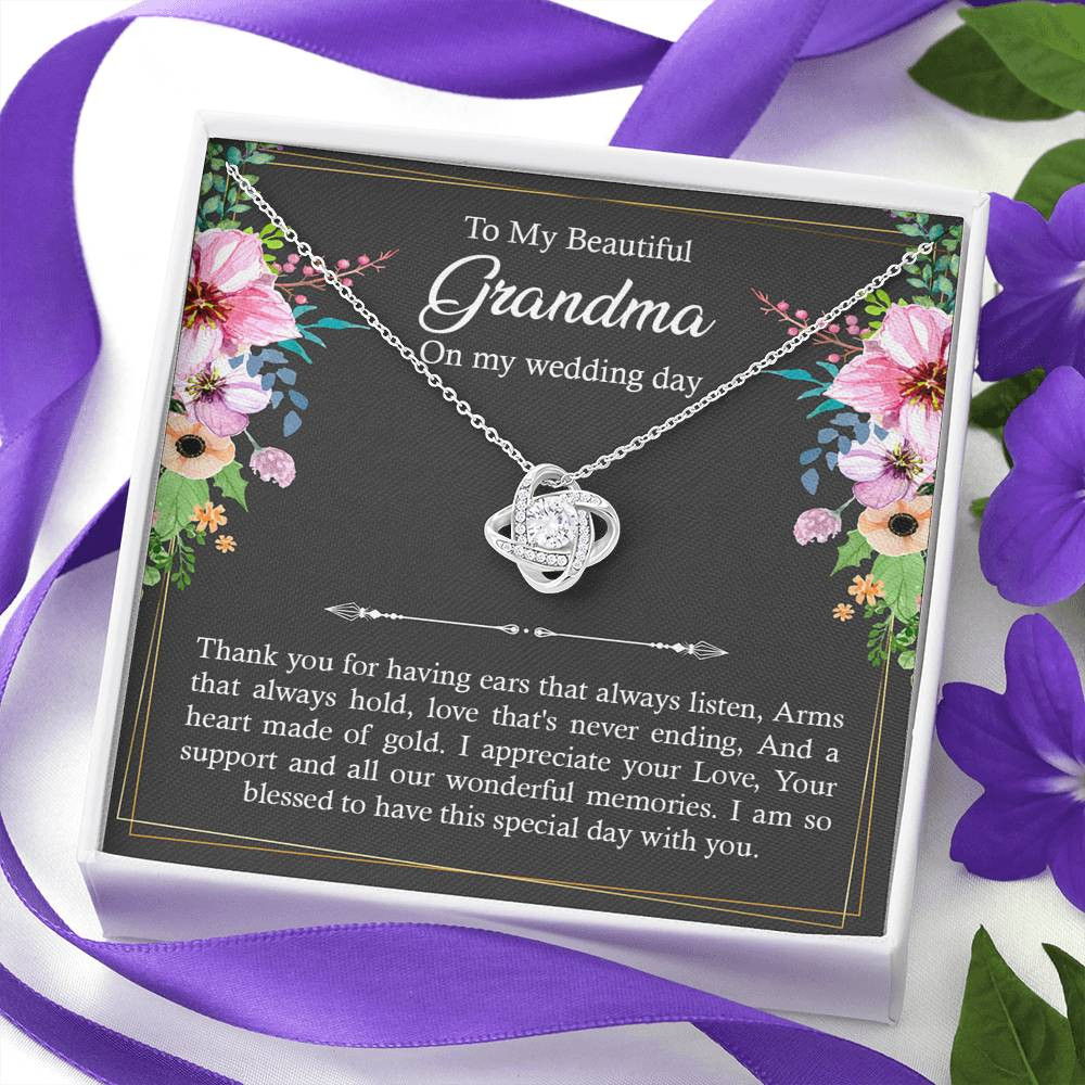 Grandmother of the Bride Gifts, I Am So Blessed, Love Knot Necklace For Women, Wedding Day Thank You Ideas From Bride