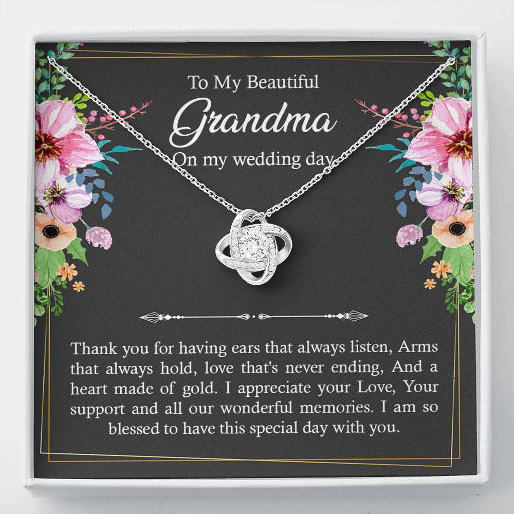 Grandmother of the Bride Gifts, I Am So Blessed, Love Knot Necklace For Women, Wedding Day Thank You Ideas From Bride