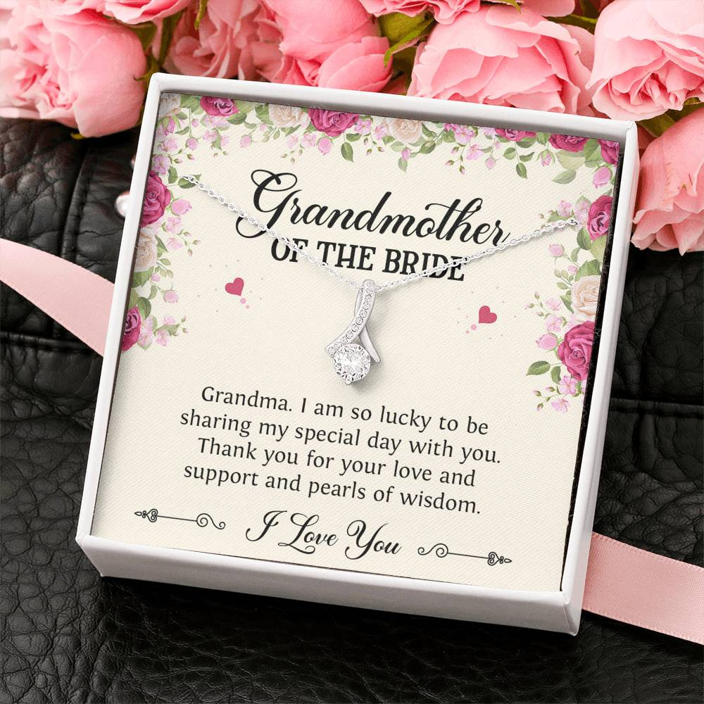 Grandmother of the Bride Gifts, I Am So Lucky, Alluring Beauty Necklace For Women, Wedding Day Thank You Ideas From Bride